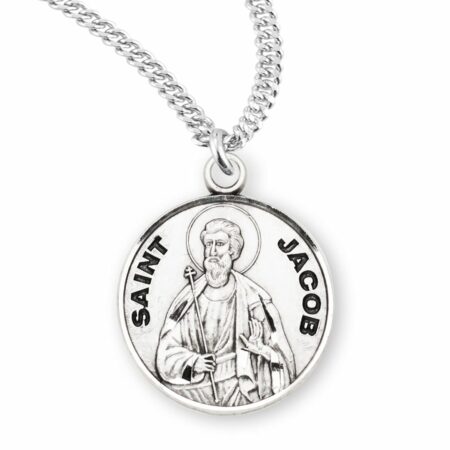 Patron Saint Jacob Round Sterling Silver Medal
