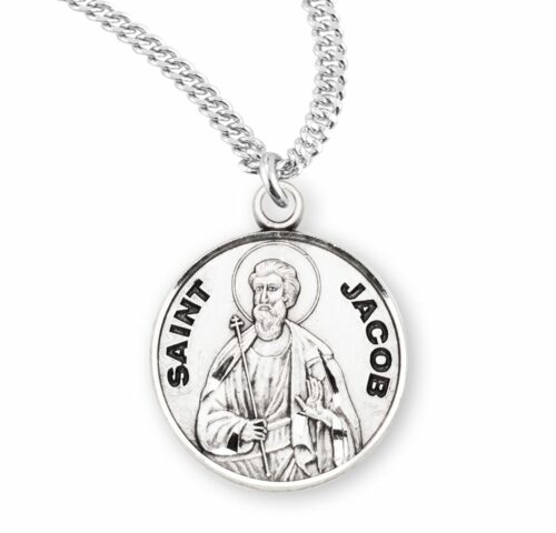 Patron Saint Jacob Round Sterling Silver Medal