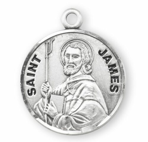 Patron Saint James Round Sterling Silver Medal - Image 2
