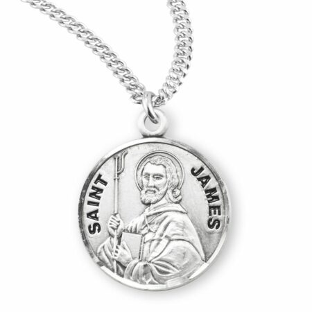 Patron Saint James Round Sterling Silver Medal