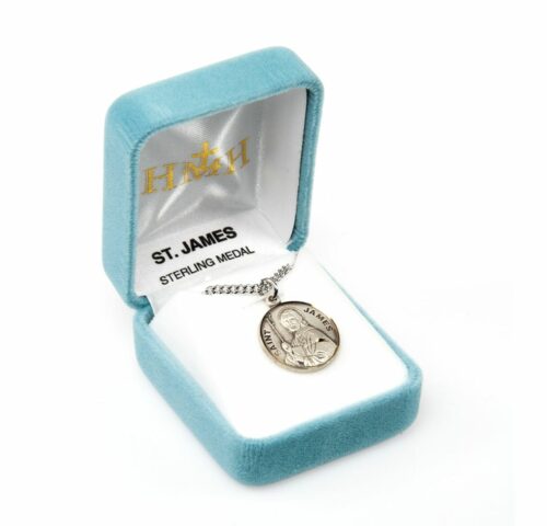 Patron Saint James Round Sterling Silver Medal - Image 4