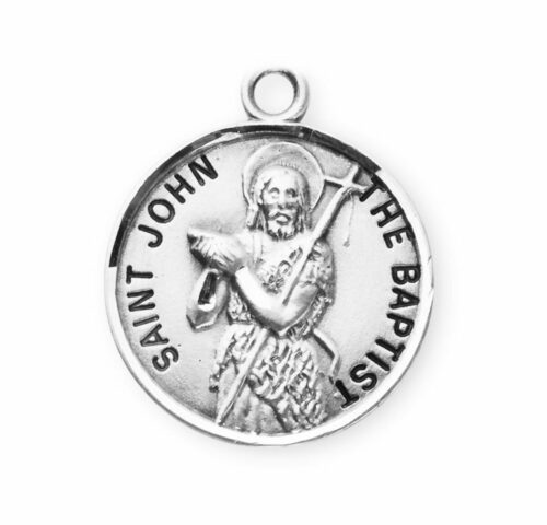 Patron Saint John the Baptist Round Sterling Silver Medal - Image 2