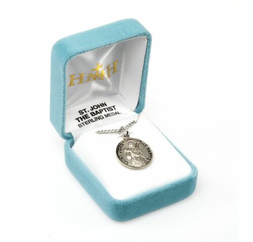 Patron Saint John the Baptist Round Sterling Silver Medal - Image 4