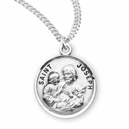 Patron Saint Joseph Oval Sterling Silver Medal