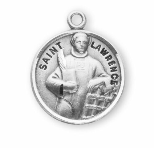 Patron Saint Lawrence Round Sterling Silver Medal - Image 2