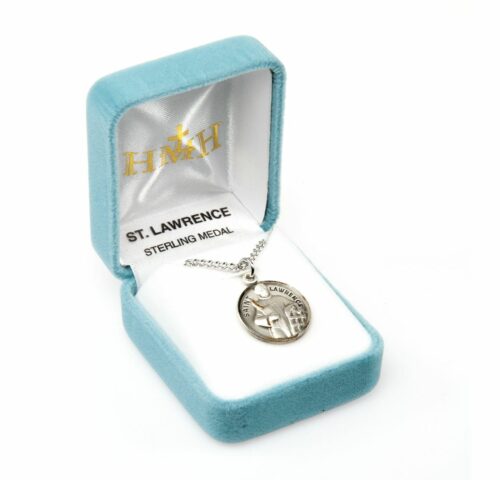 Patron Saint Lawrence Round Sterling Silver Medal - Image 4