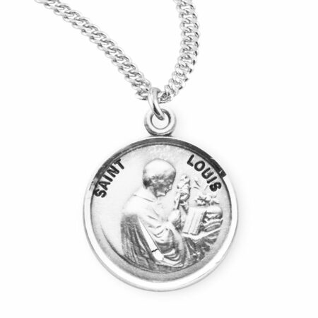 Patron Saint Louis Round Sterling Silver Medal