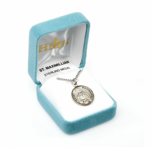 Patron Saint Maximilian Round Sterling Silver Medal - Image 4