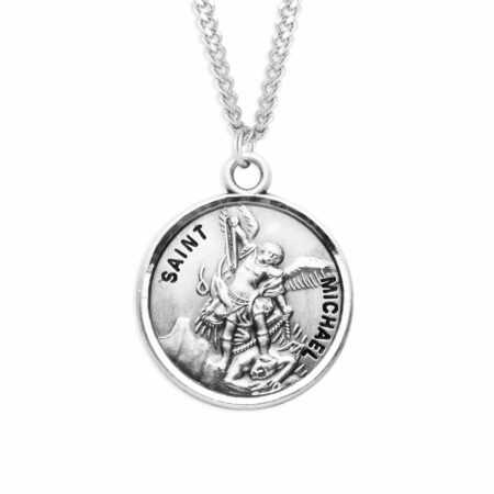 Patron Saint Michael Round Sterling Silver Medal