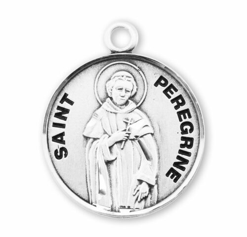 Patron Saint Peregrine Round Sterling Silver Medal - Image 2