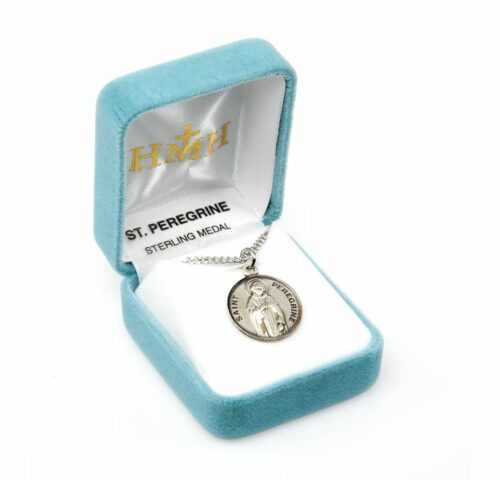 Patron Saint Peregrine Round Sterling Silver Medal - Image 4