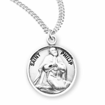 Patron Saint Philip Round Sterling Silver Medal
