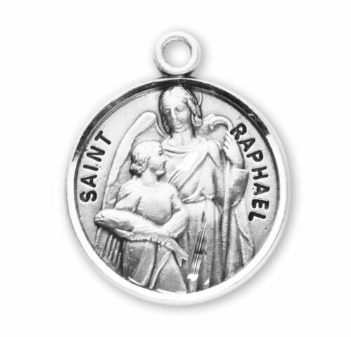 Patron Saint Raphael Round Sterling Silver Medal - Image 2
