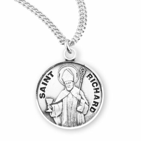 Patron Saint Richard Round Sterling Silver Medal