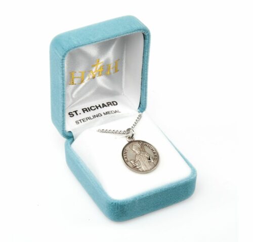 Patron Saint Richard Round Sterling Silver Medal - Image 4