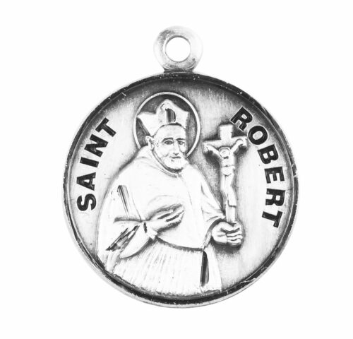 Patron Saint Robert Round Sterling Silver Medal - Image 2