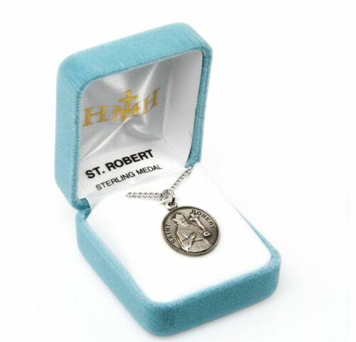 Patron Saint Robert Round Sterling Silver Medal - Image 4