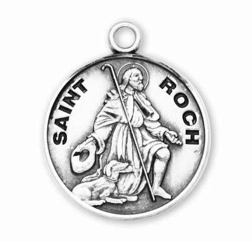 Patron Saint Roch Round Sterling Silver Medal - Image 2