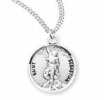 Patron Saint Sebastian Round Sterling Silver Medal