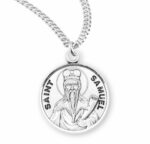 Patron Saint Samuel Round Sterling Silver Medal