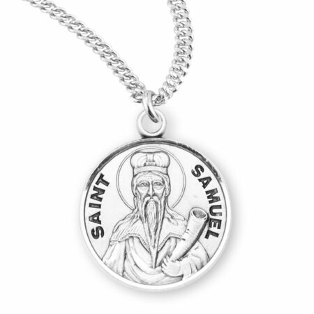 Patron Saint Samuel Round Sterling Silver Medal