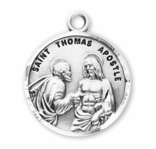 Patron Saint Thomas the Apostle Round Sterling Silver Medal - Image 2