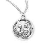 Patron Saint Thomas the Apostle Round Sterling Silver Medal