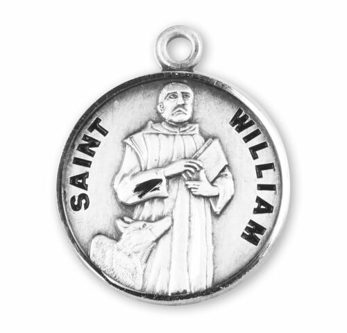 Patron Saint William Round Sterling Silver Medal - Image 2