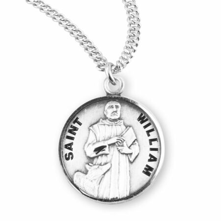 Patron Saint William Round Sterling Silver Medal