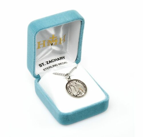 Patron Saint Zachary Round Sterling Silver Medal - Image 4