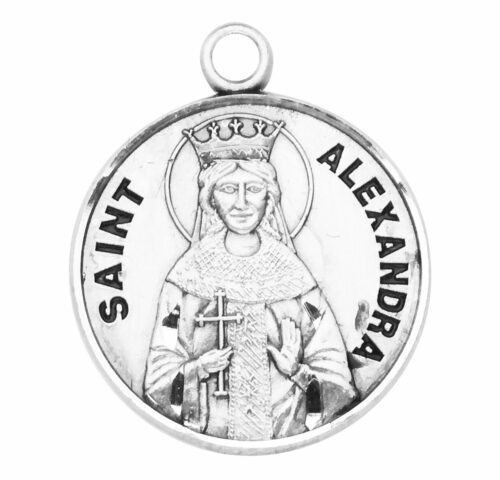 Patron Saint Alexandra Round Sterling Silver Medal - Image 2