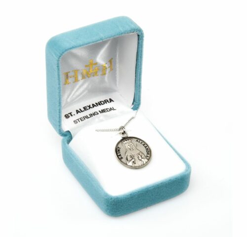 Patron Saint Alexandra Round Sterling Silver Medal - Image 4