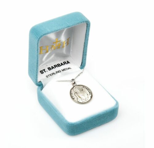 Patron Saint Barbara Round Sterling Silver Medal - Image 3