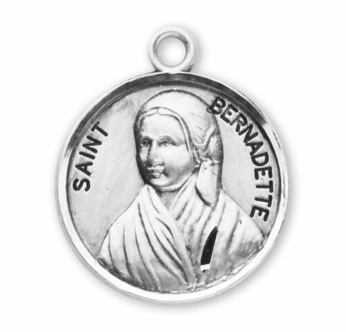 Patron Saint Bernadette Round Sterling Silver Medal - Image 2