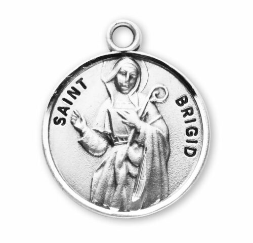 Patron Saint Brigid Round Sterling Silver Medal - Image 2