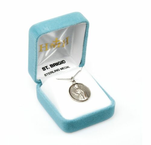 Patron Saint Brigid Round Sterling Silver Medal - Image 4