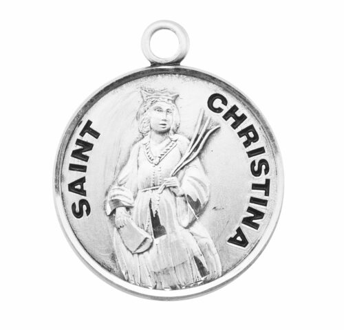 Patron Saint Christina Round Sterling Silver Medal - Image 2