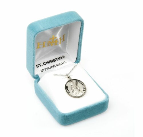 Patron Saint Christina Round Sterling Silver Medal - Image 4