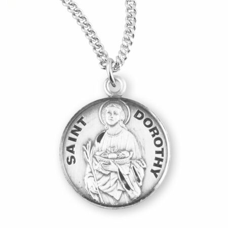 Patron Saint Dorothy Round Sterling Silver Medal