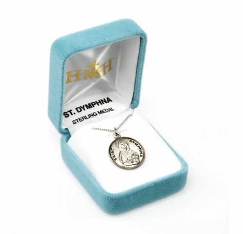 Patron Saint Dymphna Round Sterling Silver Medal - Image 4