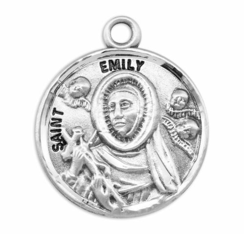 Patron Saint Emily Round Sterling Silver Medal - Image 2
