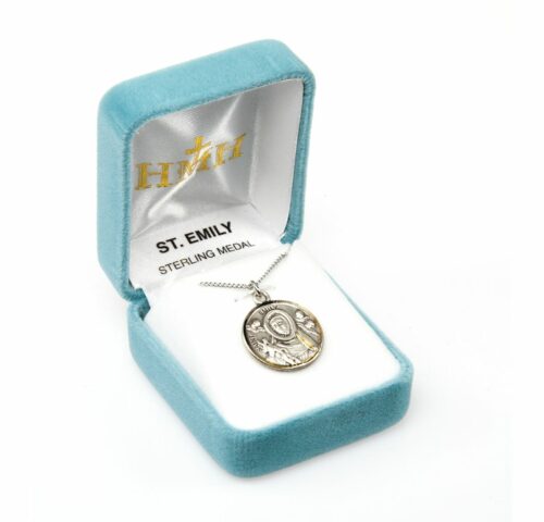 Patron Saint Emily Round Sterling Silver Medal - Image 4