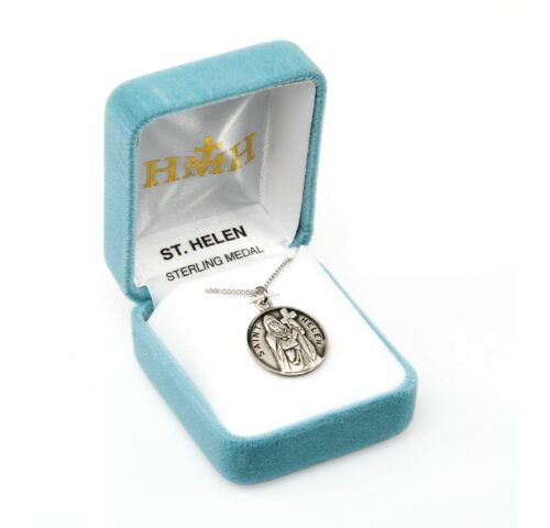 Patron Saint Helen Round Sterling Silver Medal - Image 4