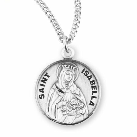 Patron Saint Isabella Round Sterling Silver Medal