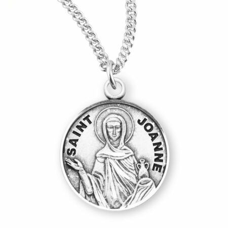 Patron Saint Joanne Round Sterling Silver Medal