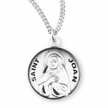 Patron Saint Joan Round Sterling Silver Medal