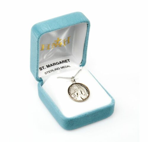 Patron Saint Margaret Round Sterling Silver Medal - Image 3