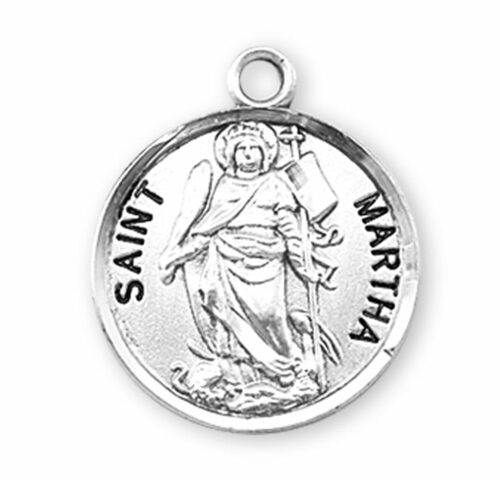 Patron Saint Martha Round Sterling Silver Medal - Image 2