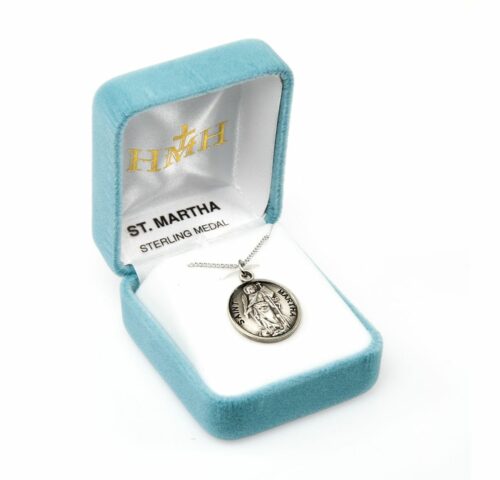 Patron Saint Martha Round Sterling Silver Medal - Image 4