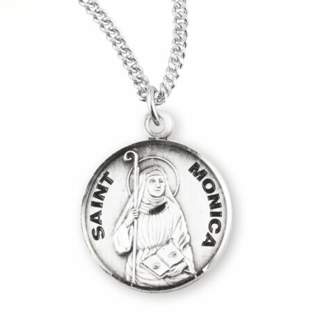 Patron Saint Monica Round Sterling Silver Medal